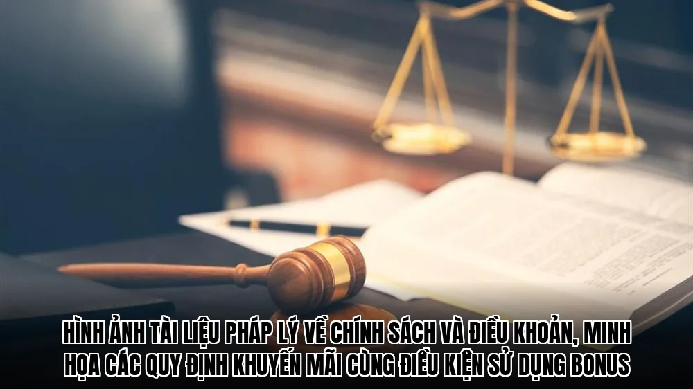 Hình ảnh tài liệu pháp lý về chính sách và điều khoản, minh họa các quy định khuyến mãi cùng điều kiện sử dụng bonus