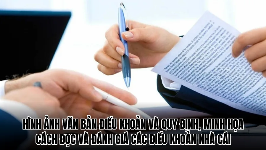 Hình ảnh văn bản điều khoản và quy định, minh họa cách đọc và đánh giá các điều khoản nhà cái