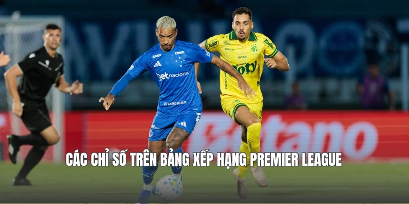 Các chỉ số trên bảng xếp hạng Premier League