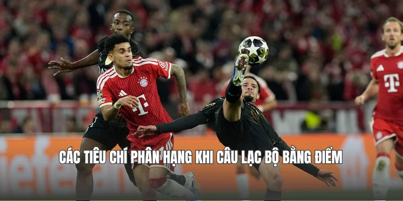 Các tiêu chí phân hạng khi câu lạc bộ bằng điểm